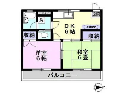 メゾン中川(2DK/2階)の間取り写真