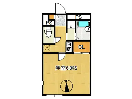 エスペランサI(1K/1階)の間取り写真