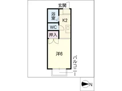 前山ガーデンコート(1K/1階)の間取り写真