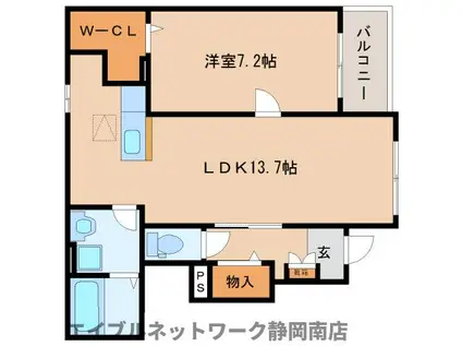 ジェネス(1LDK/1階)の間取り写真