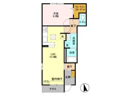 エスポワール(1LDK/1階)の間取り写真