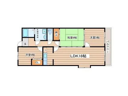 レジデンス手倉田I(3LDK/1階)の間取り写真