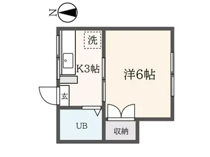 ハイツ共栄(1K/1階)の間取り写真
