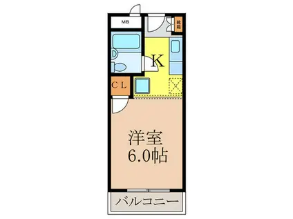 カサベルデ(1K/2階)の間取り写真