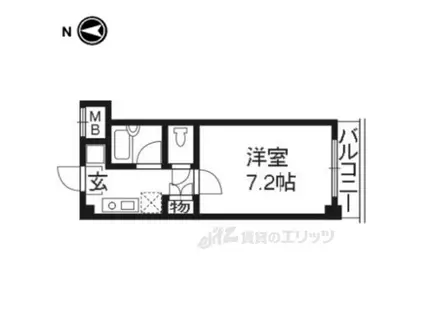 アービス桂(1K/2階)の間取り写真