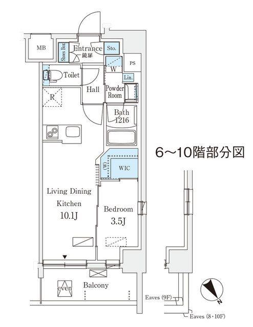 エル・セレーノ横浜(1LDK/3階)の間取り写真