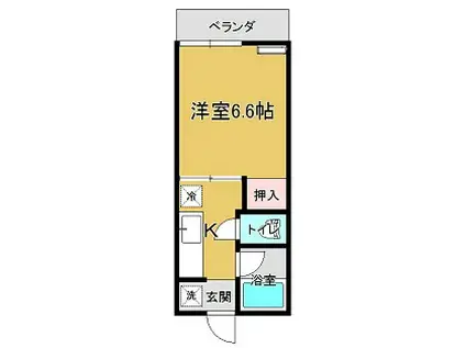 BONHEUR(1K/2階)の間取り写真