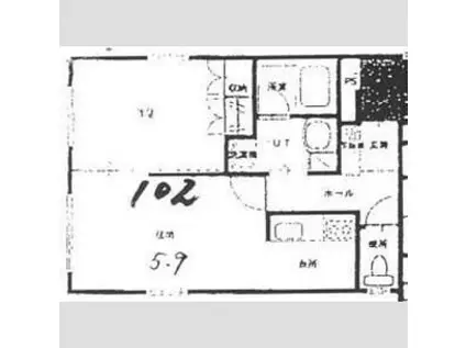 ヴィラ・プレステージ(1LDK/1階)の間取り写真