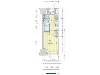 プレサンス新栄アーバンフロー(1K/3階)の間取り写真