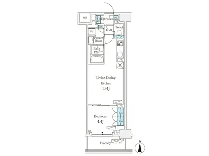 フロンティアレジデンス錦糸公園(1LDK/6階)の間取り写真
