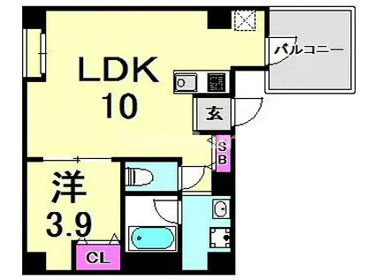 SDグランツ神戸西元町(1LDK/7階)の間取り写真