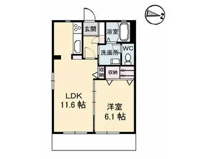 メゾン・エクランタンII(1LDK/1階)の間取り写真