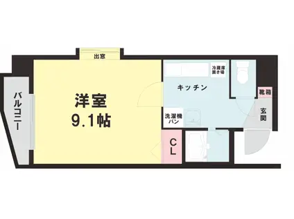 ニュー水前寺(1K/2階)の間取り写真