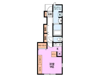 COMMON白新町(ワンルーム/1階)の間取り写真