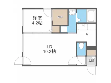 地下鉄東豊線 元町駅(札幌) 徒歩7分 5階建 築4年(1LDK/5階)の間取り写真
