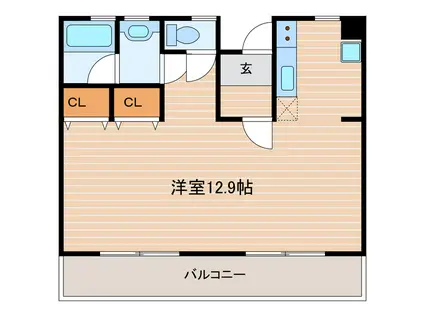 CASA西大渕(ワンルーム/2階)の間取り写真