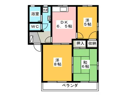 クレール湘南(3DK/2階)の間取り写真