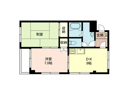 グレイス・ユーティ(2DK/3階)の間取り写真