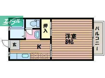 コーポ・レーベンC(1K/2階)の間取り写真