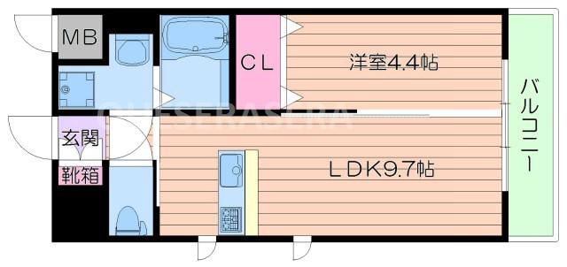 第23関根マンション(1LDK/4階)の間取り写真