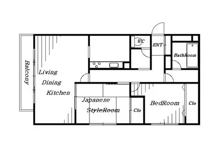 都町レジデンス(2LDK/1階)の間取り写真