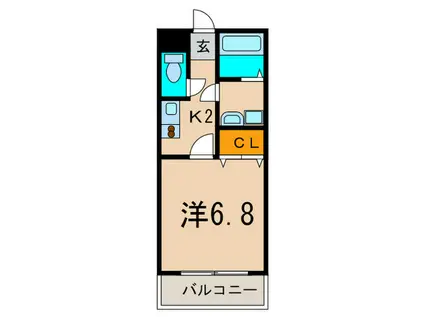 AMOURリラメゾン(ワンルーム/2階)の間取り写真