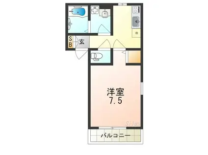 エアポート更科(1K/3階)の間取り写真