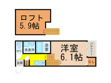 メゾン・ド・クレイン(1K/1階)の間取り写真