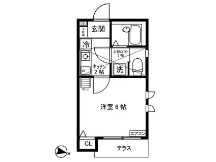 アトレ三田(1K/1階)の間取り写真