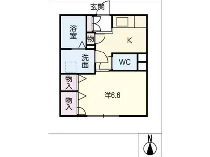アリスティオ榎(1K/1階)の間取り写真