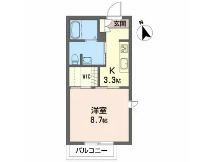 メゾン・リリオ(1K/1階)の間取り写真