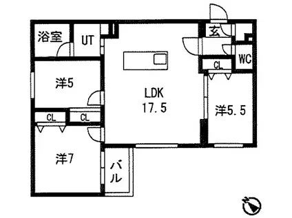 WELL RESIDENCE(3LDK/2階)の間取り写真