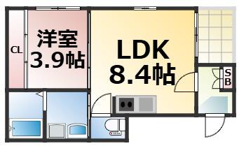 ハーモニーテラス中川西(1LDK/3階)の間取り写真