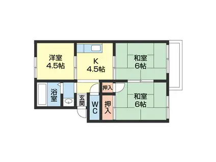 プレジール市小路(3K/2階)の間取り写真