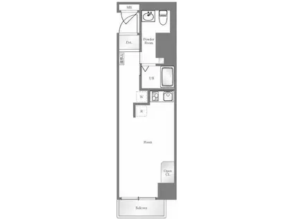エルハイム麹町(ワンルーム/2階)の間取り写真