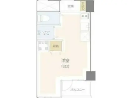 キタノハウス 一棟(ワンルーム/3階)の間取り写真