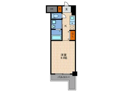 パンプキンC(1K/4階)の間取り写真