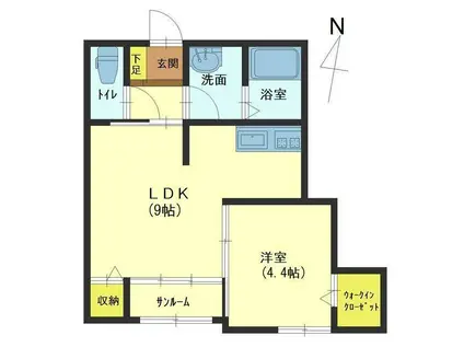 エストレラ B(1LDK/2階)の間取り写真
