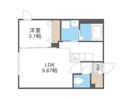 ドルチェ911(1LDK/4階)の間取り写真