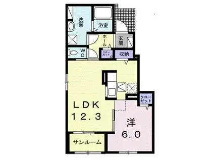 メゾン ド リベルテ(1LDK/1階)の間取り写真