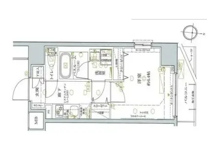 クレヴィスタ多摩川(1K/4階)の間取り写真