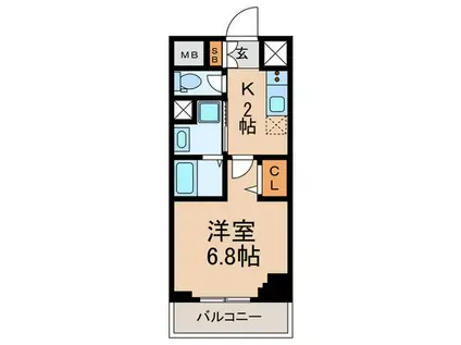 GLOIRE YZ(1K/5階)の間取り写真