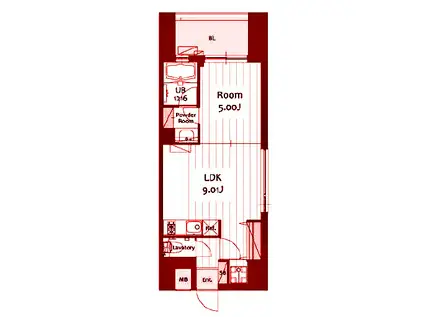 LA FONZ(1LDK/4階)の間取り写真
