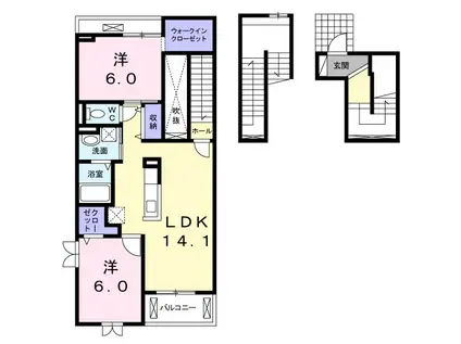 ボア・ヴィーラ(2LDK/3階)の間取り写真