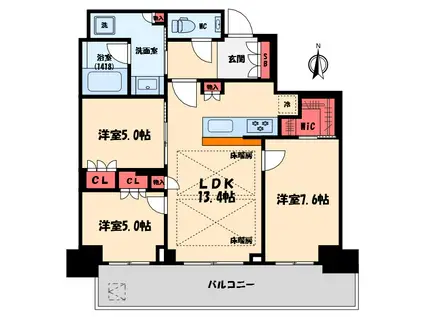 グランドメゾン新梅田タワー THE CLUB RESIDENCE(3LDK/9階)の間取り写真