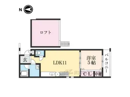 フジパレス牧野(1LDK/2階)の間取り写真