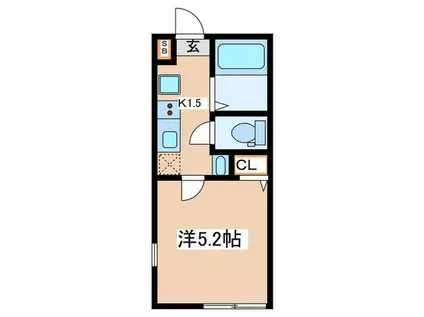 サザンクロス(1K/1階)の間取り写真