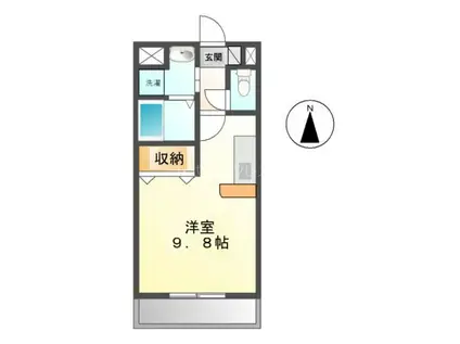 ヴィラ原山(ワンルーム/2階)の間取り写真