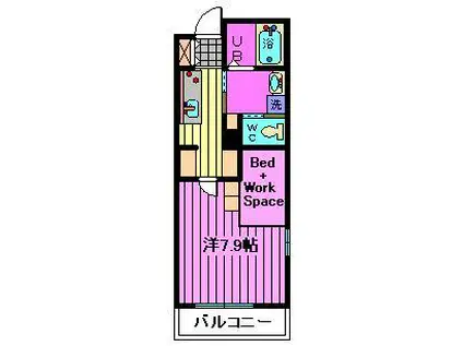 クレア美園(1K/3階)の間取り写真