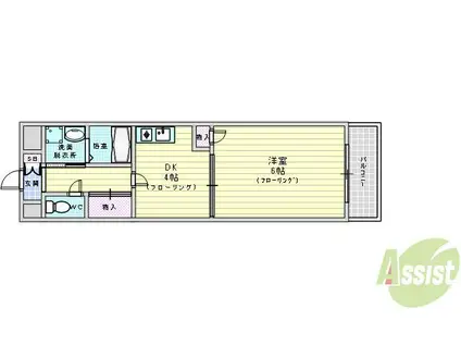 MAISON CERCLE(1DK/2階)の間取り写真